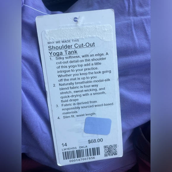 NWT Lululemon Shoulder Cut-Out Yoga Tank Top - Picture 4 of 6